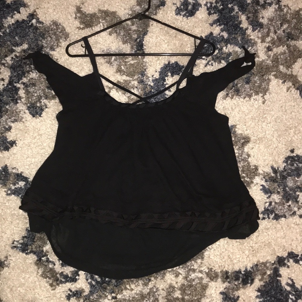 Free People - Black off the shoulder/strap top